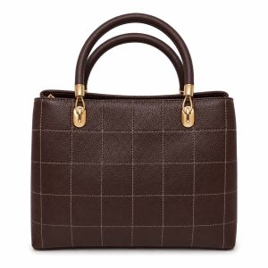 Ladies Handbag Brown Genuine Leather