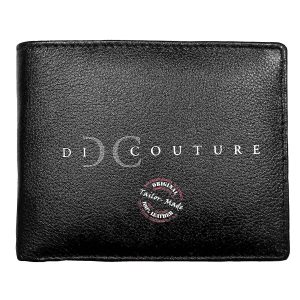 Di Couture Men's Bifold Wallet, Black & Grey, Genuine Leather, Tailor-Made, with Card Slots and Coin Pocket